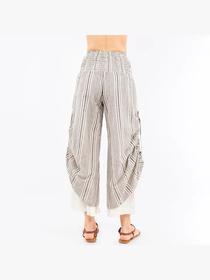 Hand Loomed Cotton Two Layer Cinch Up Pants