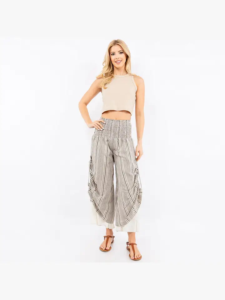 Hand Loomed Cotton Two Layer Cinch Up Pants