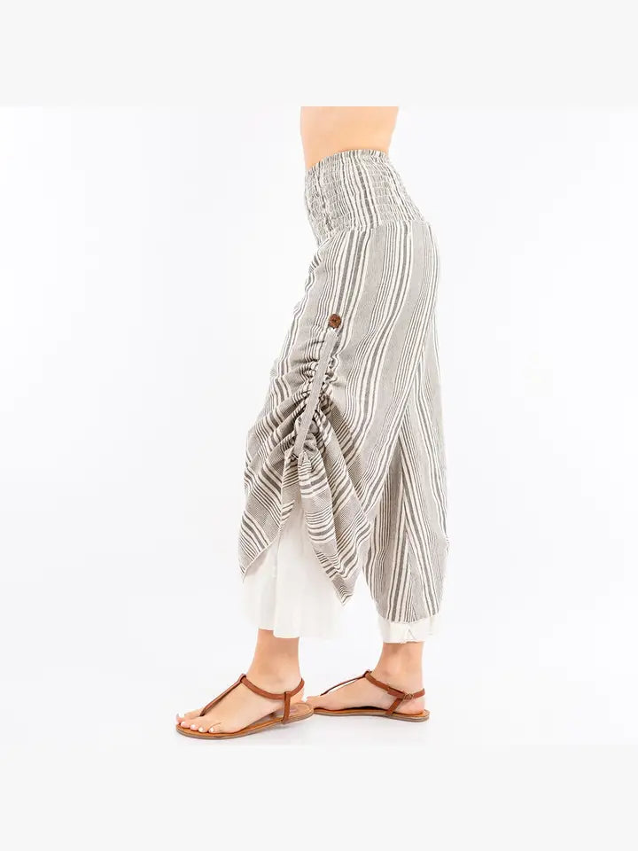 Hand Loomed Cotton Two Layer Cinch Up Pants