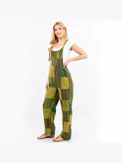 Hand Loomed Cotton Patchwork Overalls