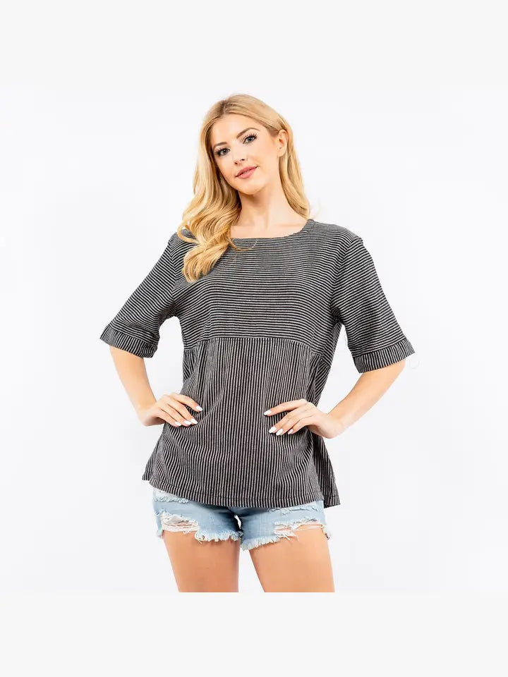 Hand Loomed Cotton Half Sleeve Top