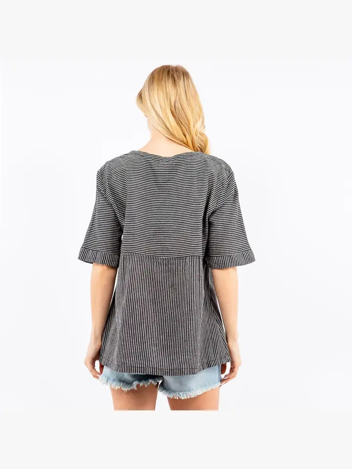 Hand Loomed Cotton Half Sleeve Top