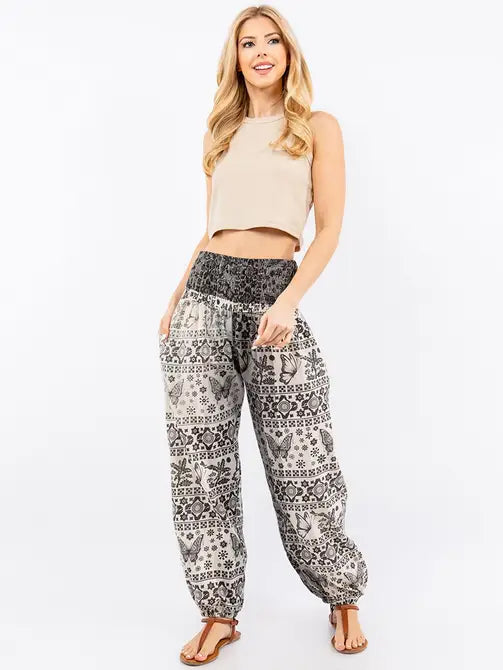 Printed Hand Loomed Cotton Harem Pants