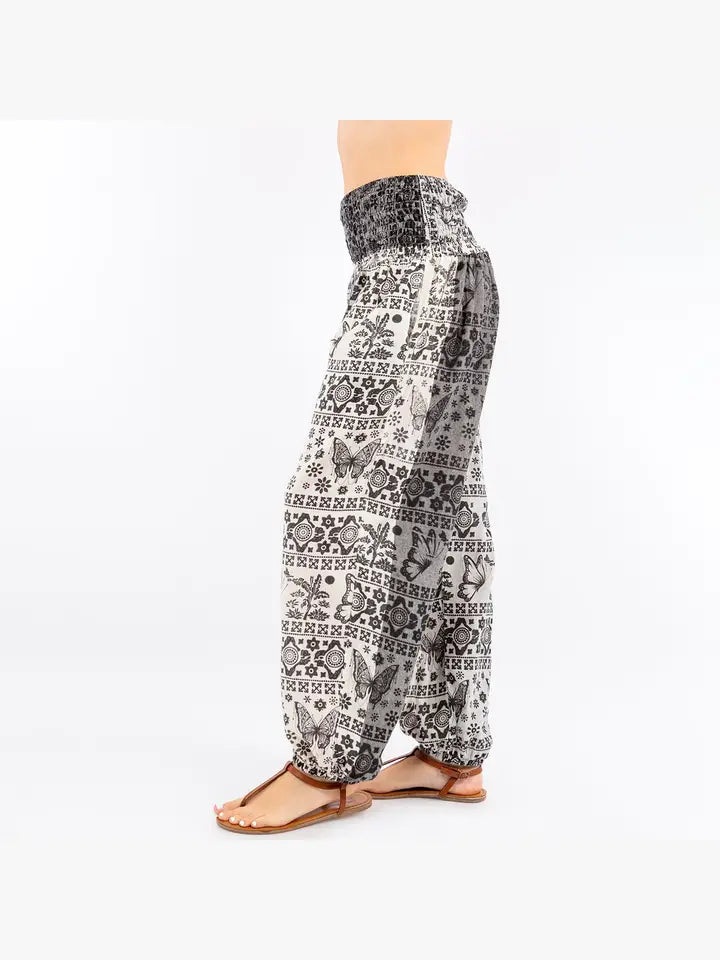 Printed Hand Loomed Cotton Harem Pants