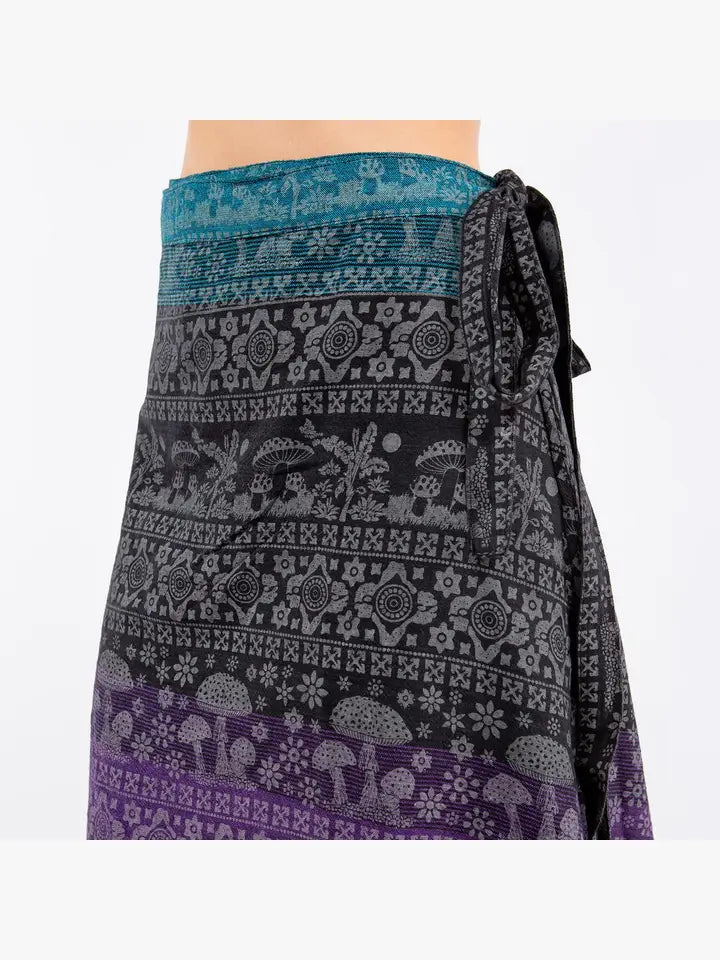 Printed Hand Loomed Cotton Wrap Skirt