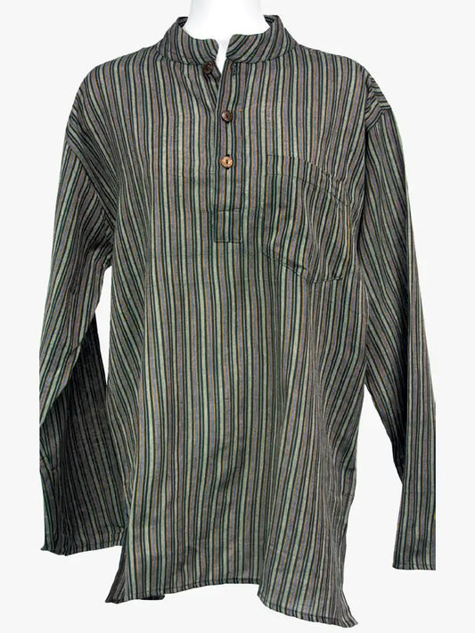 Hand Loomed Cotton Men's Long Sleeve Kurta