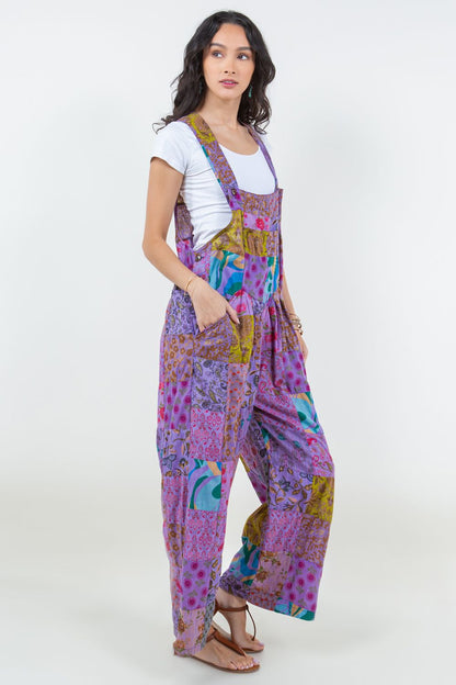 Cotton Patchwork Overalls