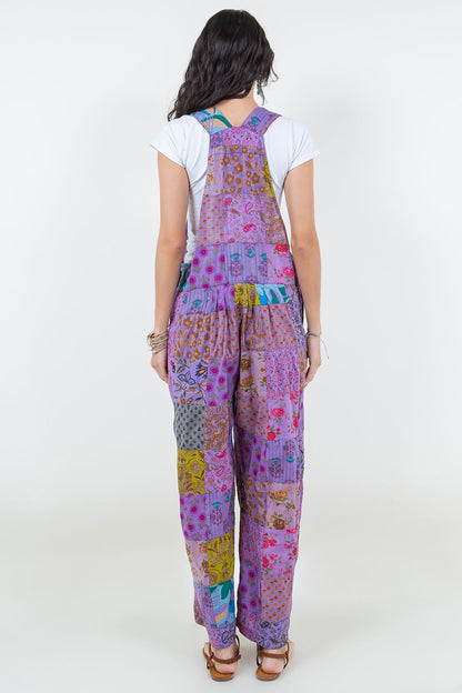 Cotton Patchwork Overalls