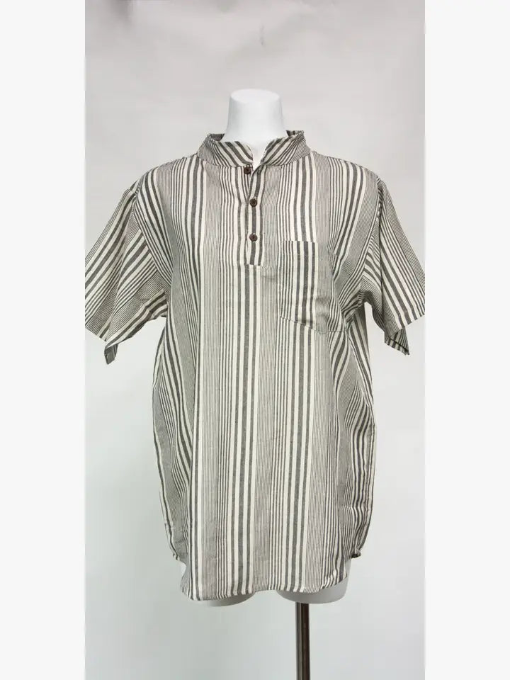 Hand Loomed Cotton Half Sleeve Men's Shirt