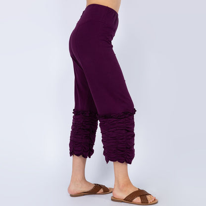 Cotton/Lycra ¾ Length Ruffle Pant